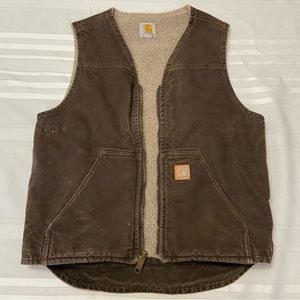Carhartt  Brown Sherpa Lined Zippered Vest - Unisex size Used Condition - size S